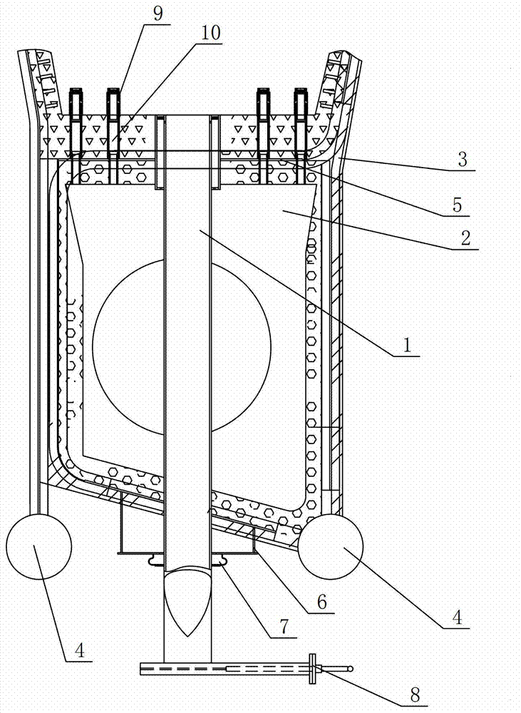 Air-cooled slag discharge pipe used for small and medium size circulating fluidized bed boiler