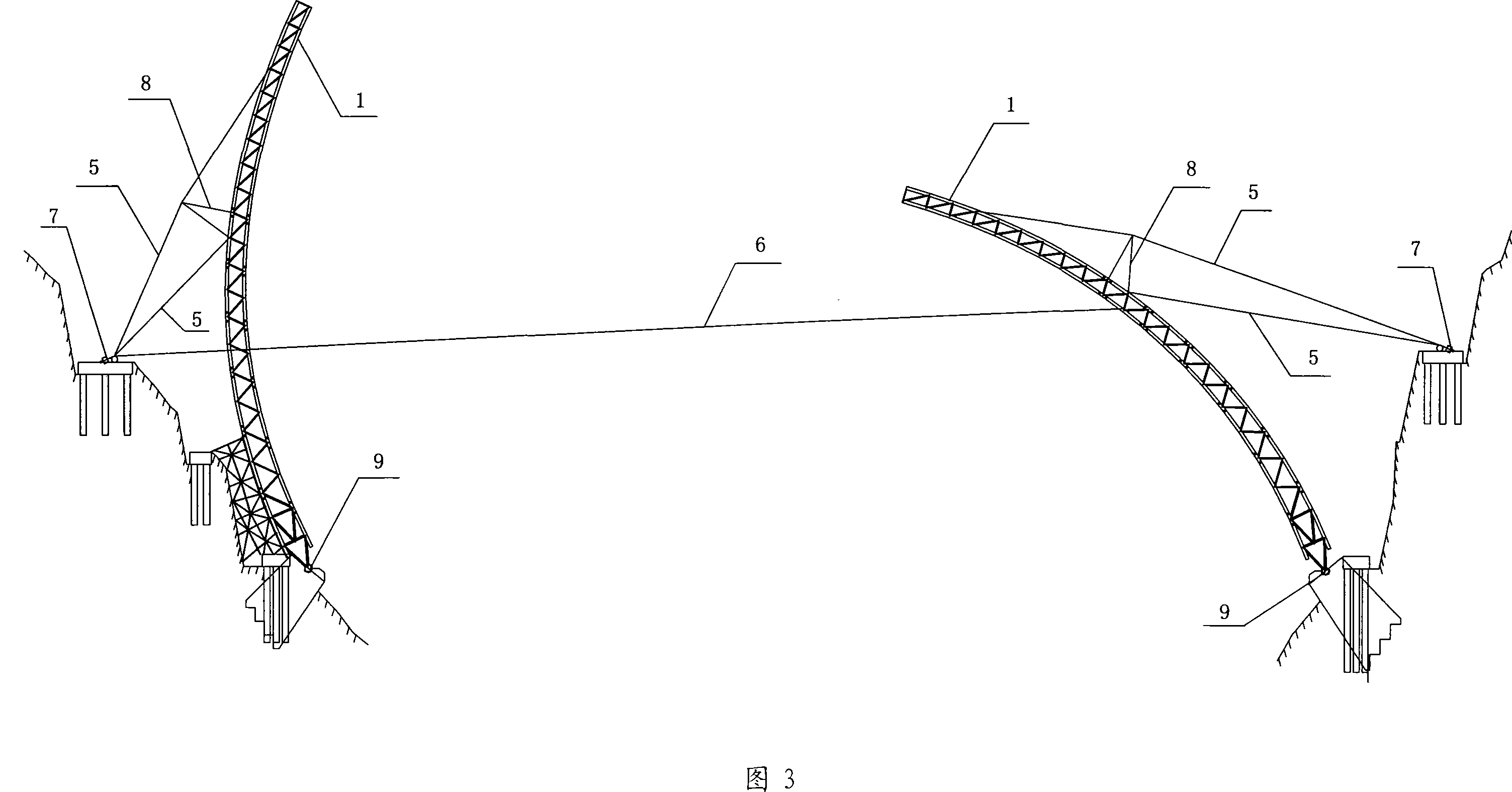 Construction method for steel structure arch rib of arch-type bridge