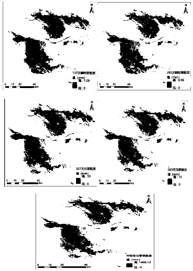 High-resolution remote sensing estimation method for evapotranspiration of crops in arid region in growth season