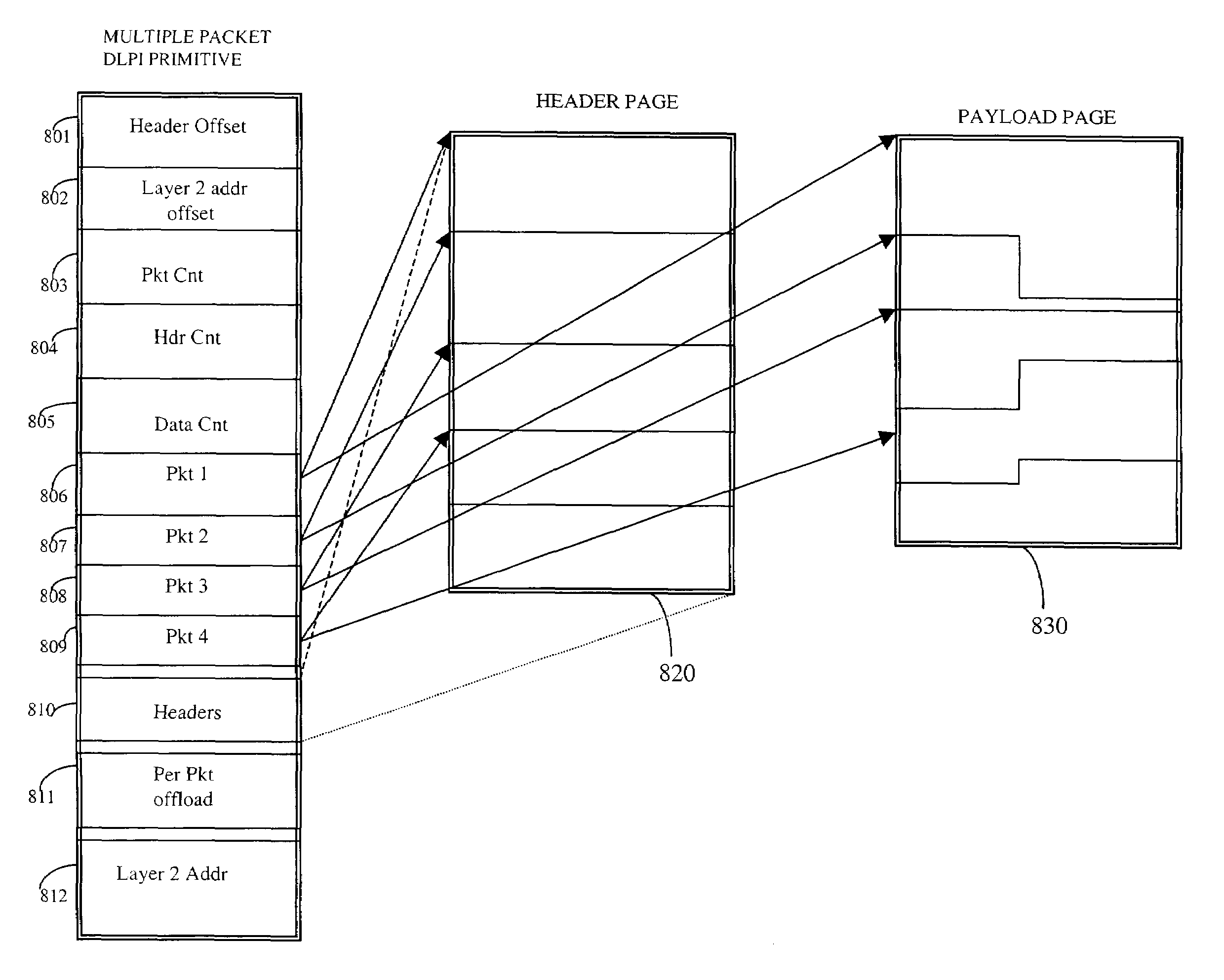 System and method for a multi-packet data link layer data transmission