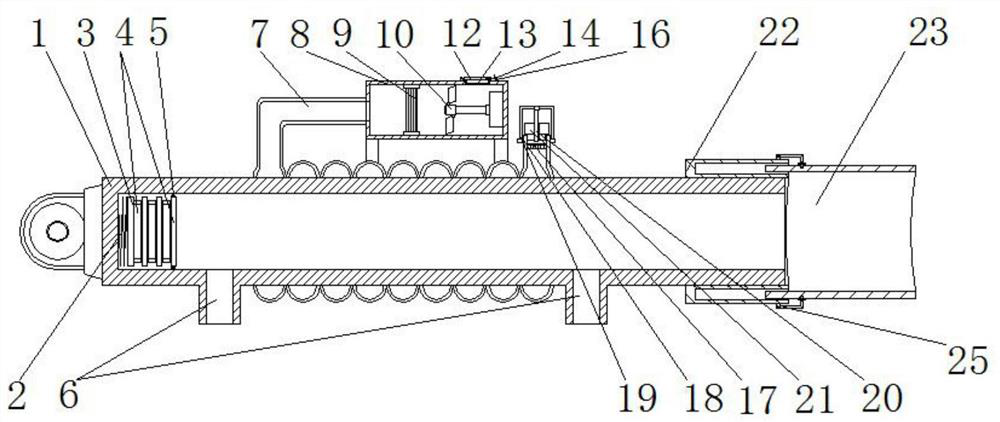 Hydraulic oil cylinder cylinder body with anti-collision bottom