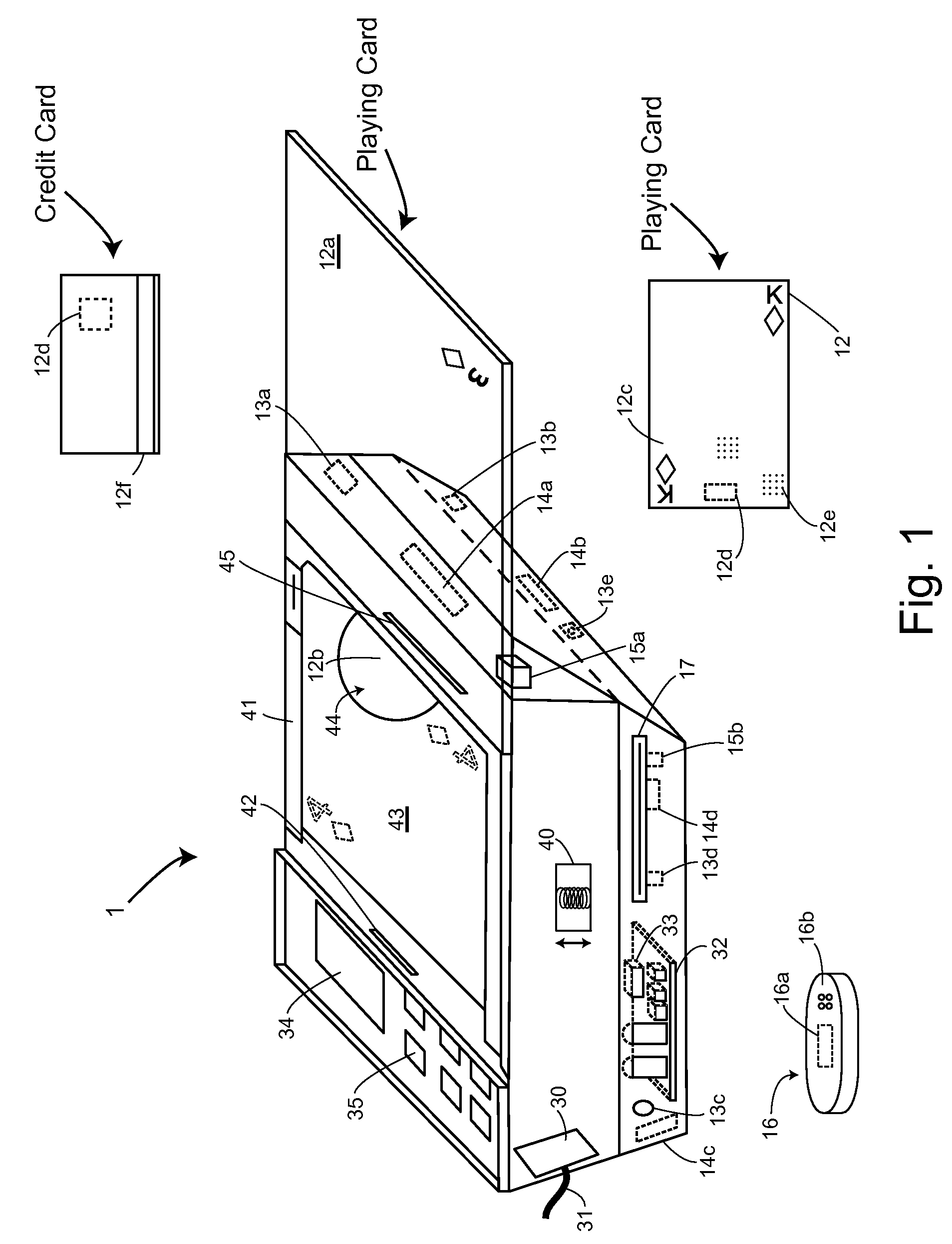 Table with sensors and smart card holder for automated gaming system and gaming cards