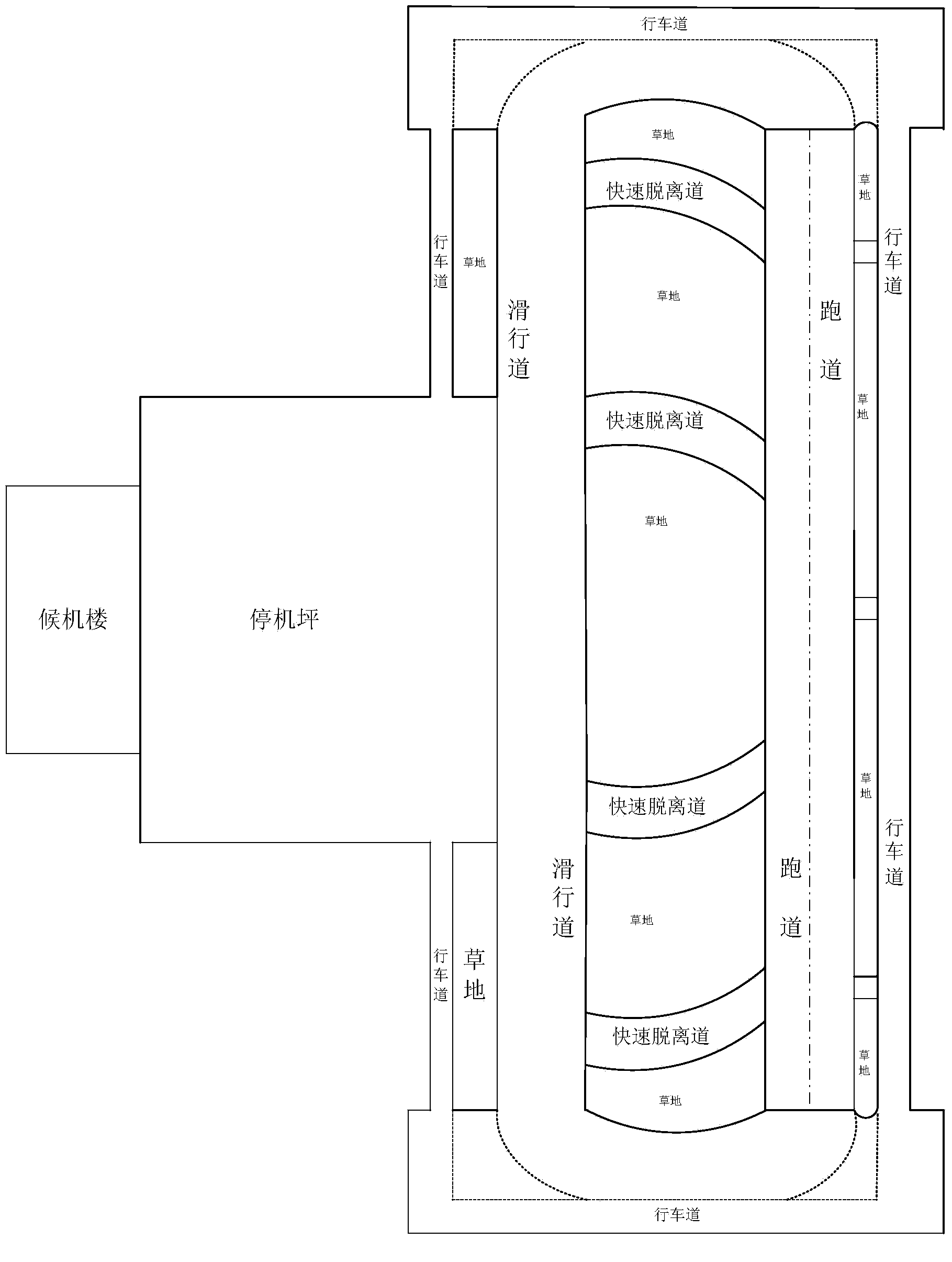 Constitution method of departure flight traction taxiing system