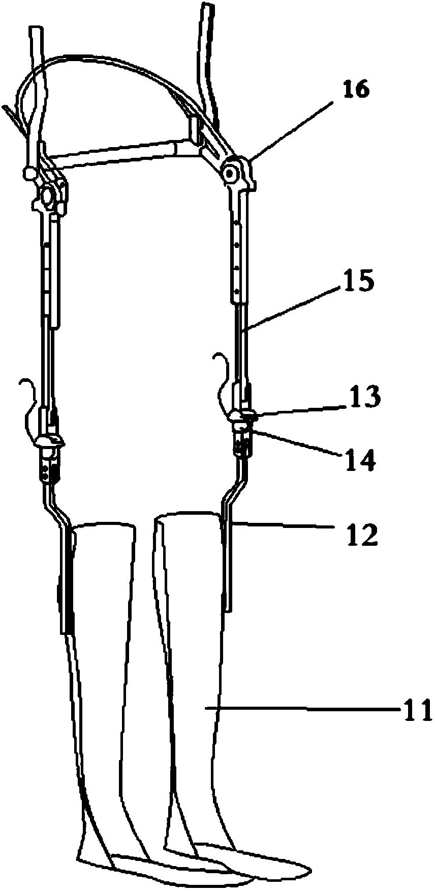 Interactive paraplegia walking-assisting outer bone driven by external power