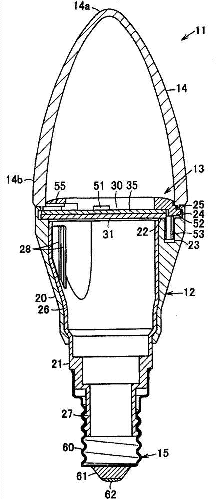 Light bulb type lamp and lighting device