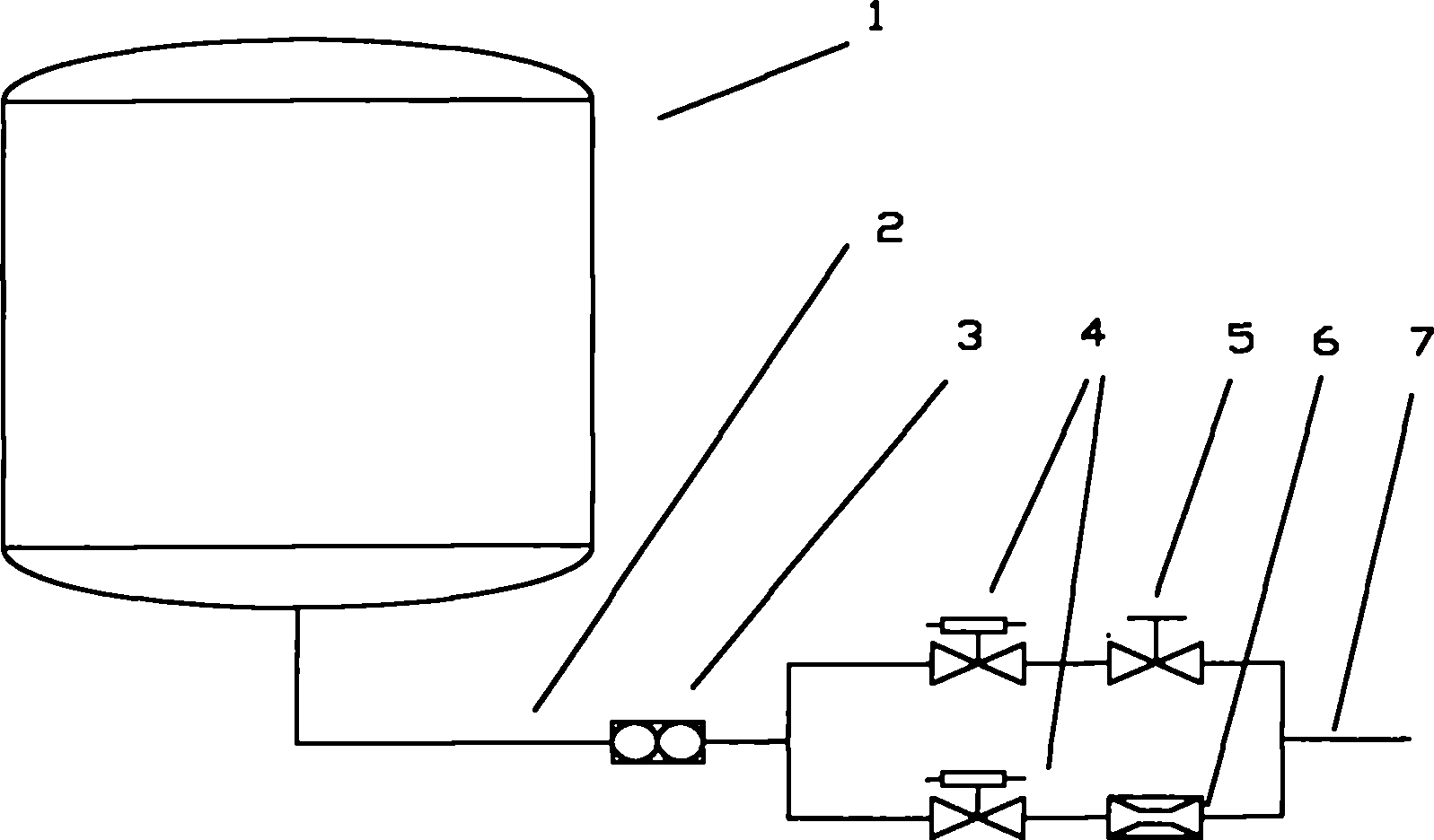 Whole-flight liquid-oxygen input flow simulating test device for rocket engine