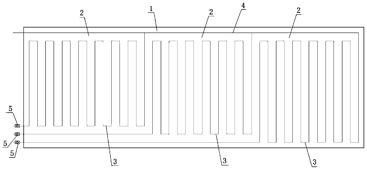 Concrete inside cooling system with cooling water pipes in multi-split arrangement and cooling method thereof