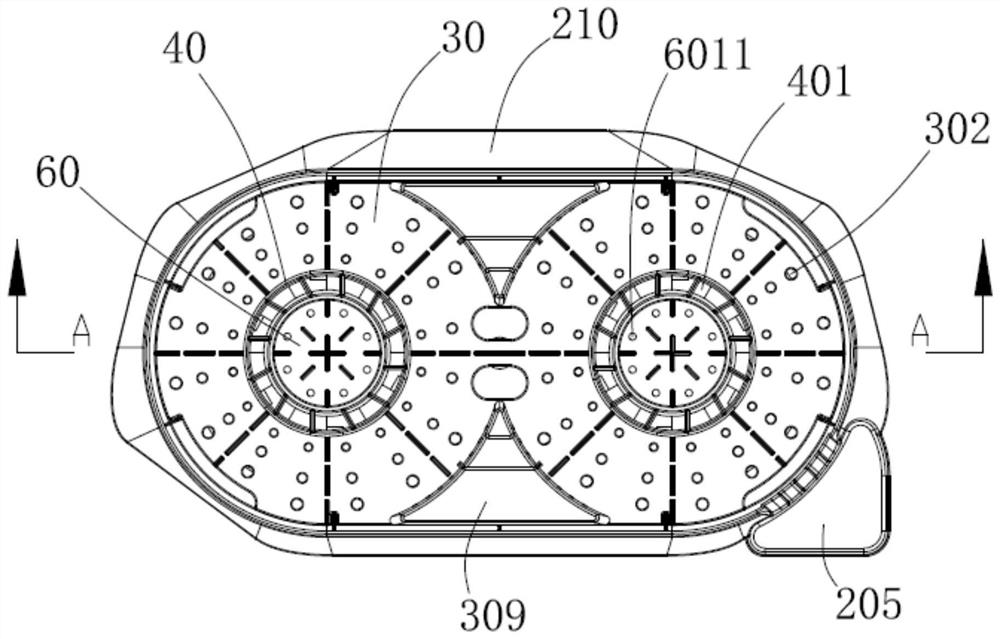 Floor scrubber self-cleaning device, cleaning system and cleaning method