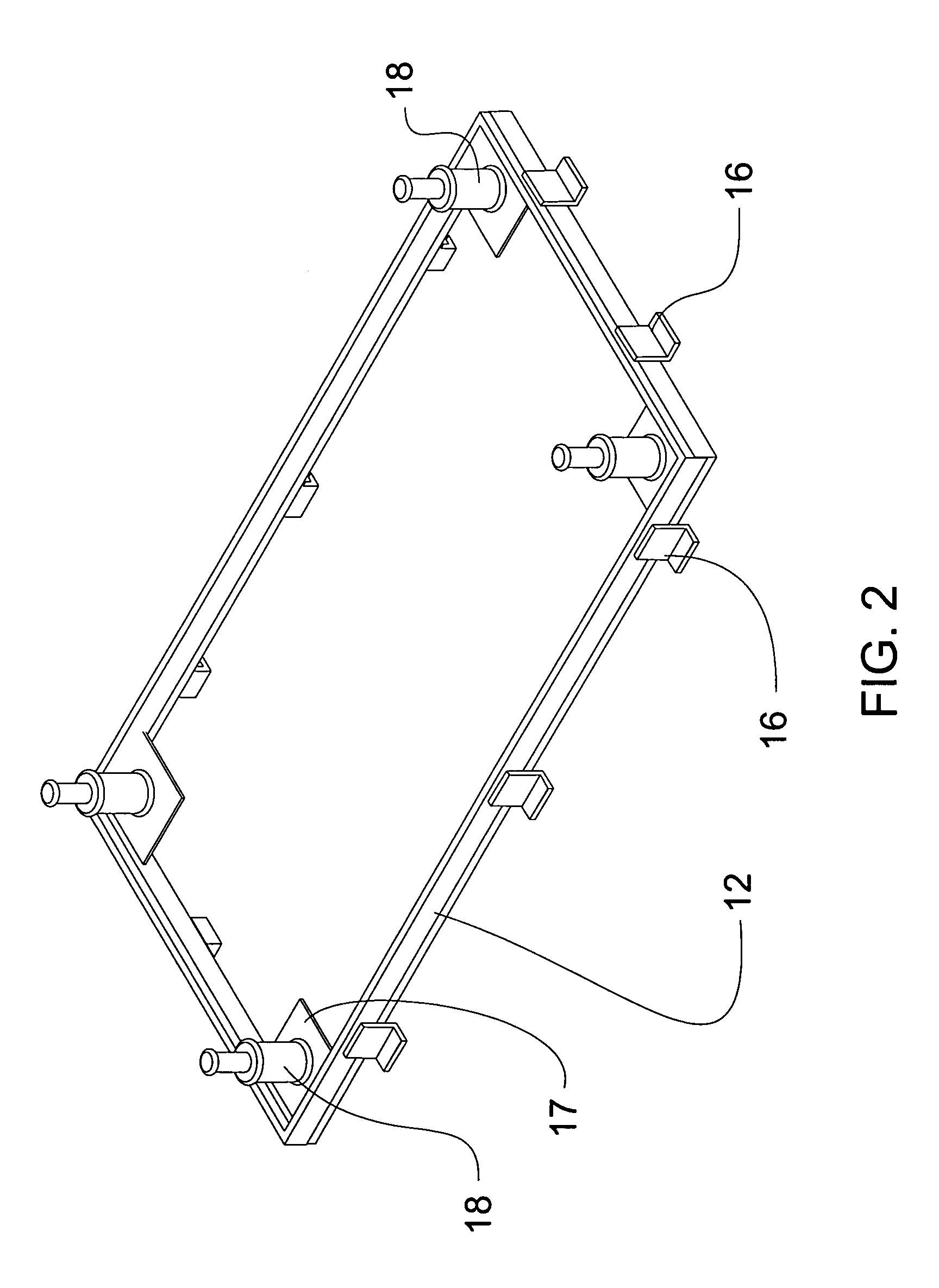 Self-leveling bed support frame