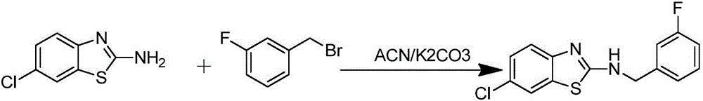 6-chloro-2-aminobenzothiazole derivative as well as preparation method and application thereof