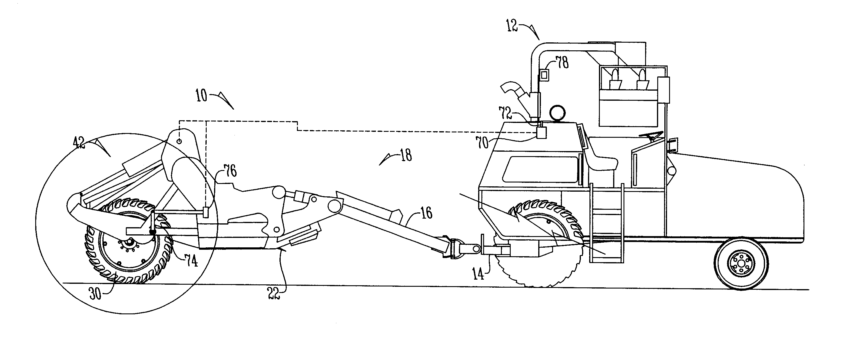 Scraper with lateral tilt