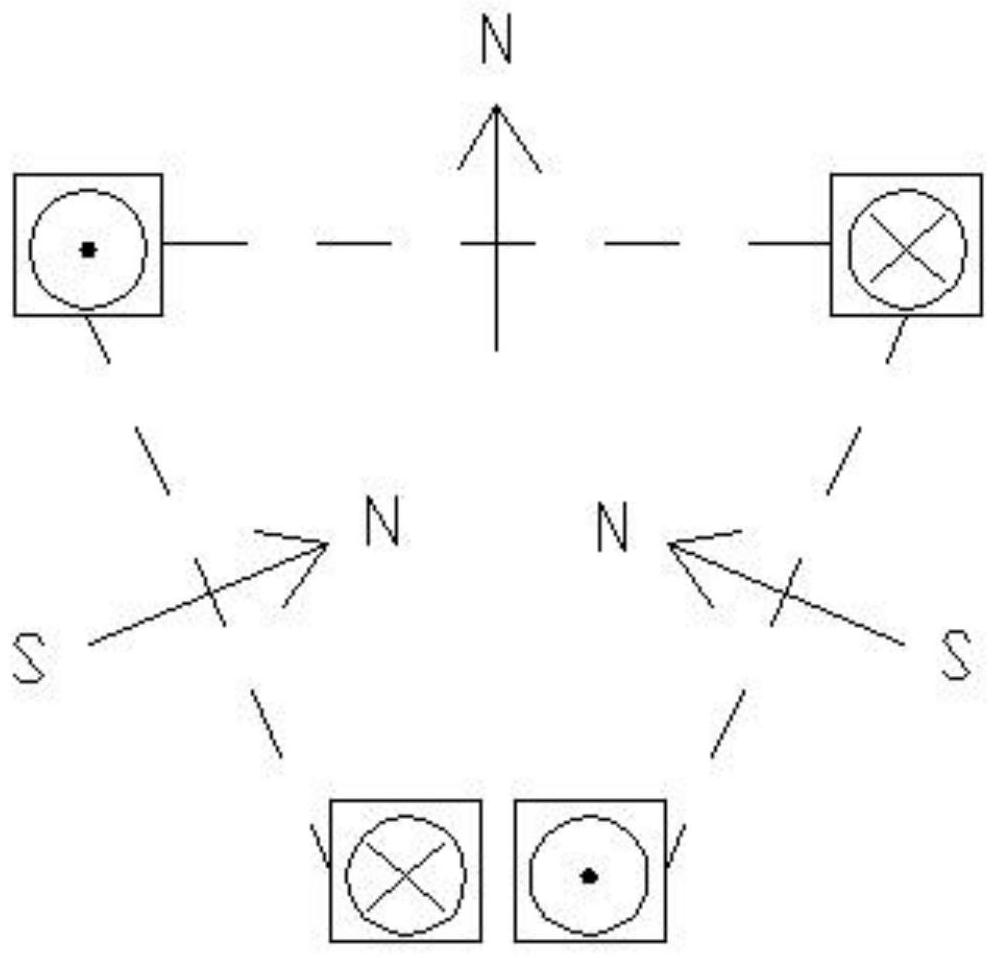 Triangular electromagnet unit