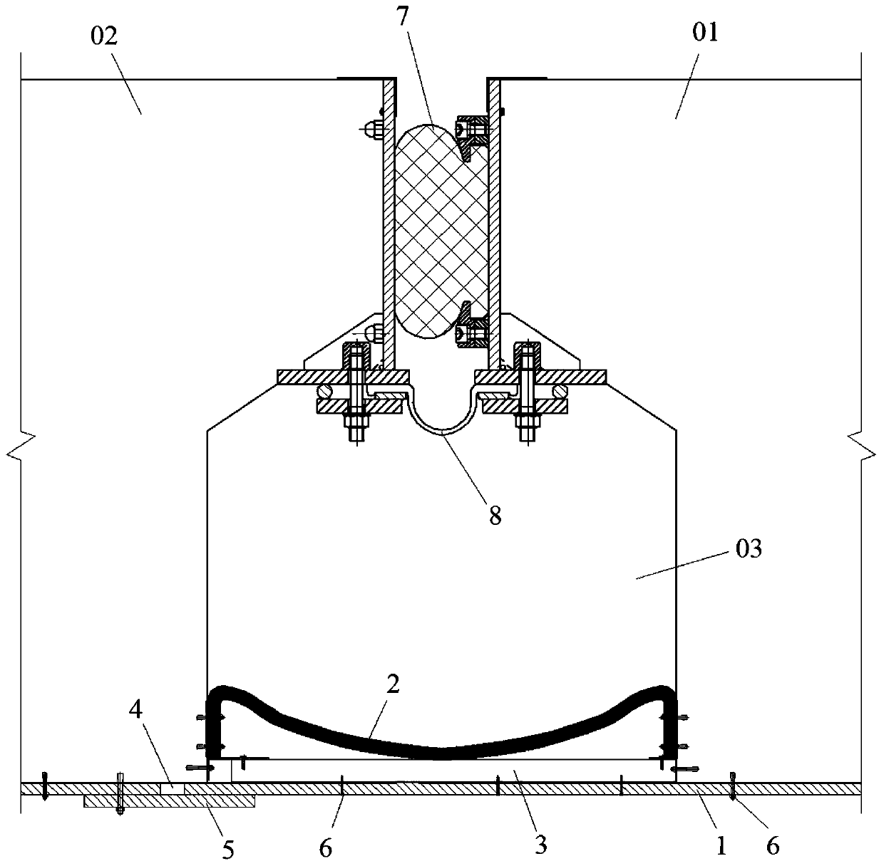 A kind of pipe joint joint fireproof structure and construction method for immersed pipe tunnel