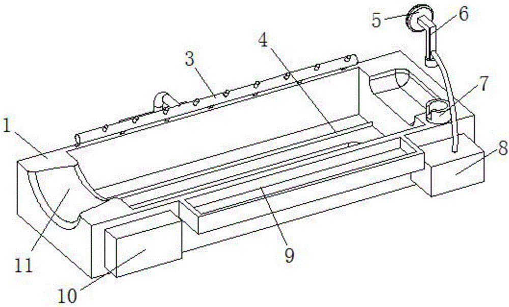 Neurological lower limb nursing and cleaning device