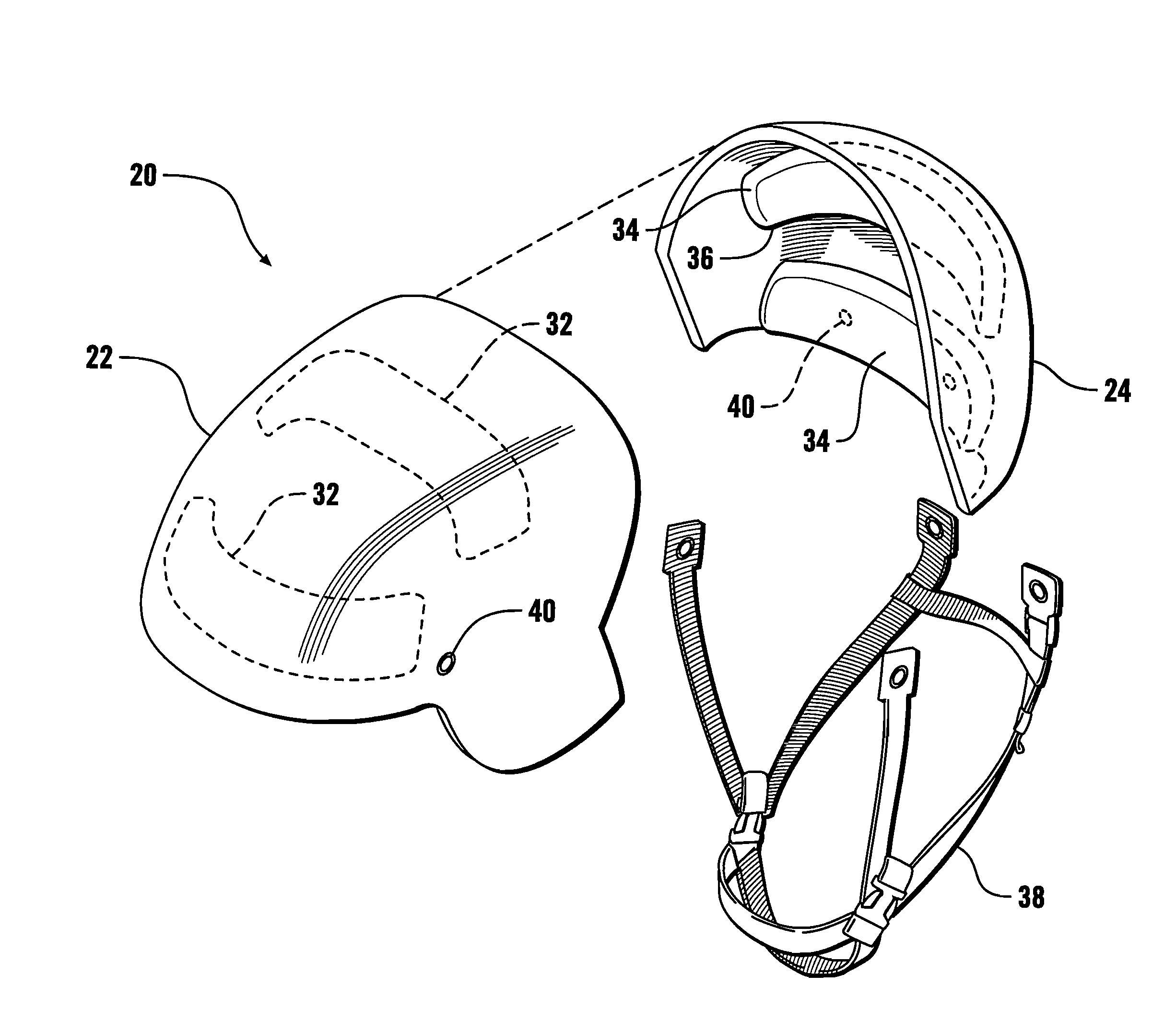 Vented ballistic combat helmet