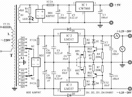 Simple and efficient direct-current voltage-stabilized source for laboratory