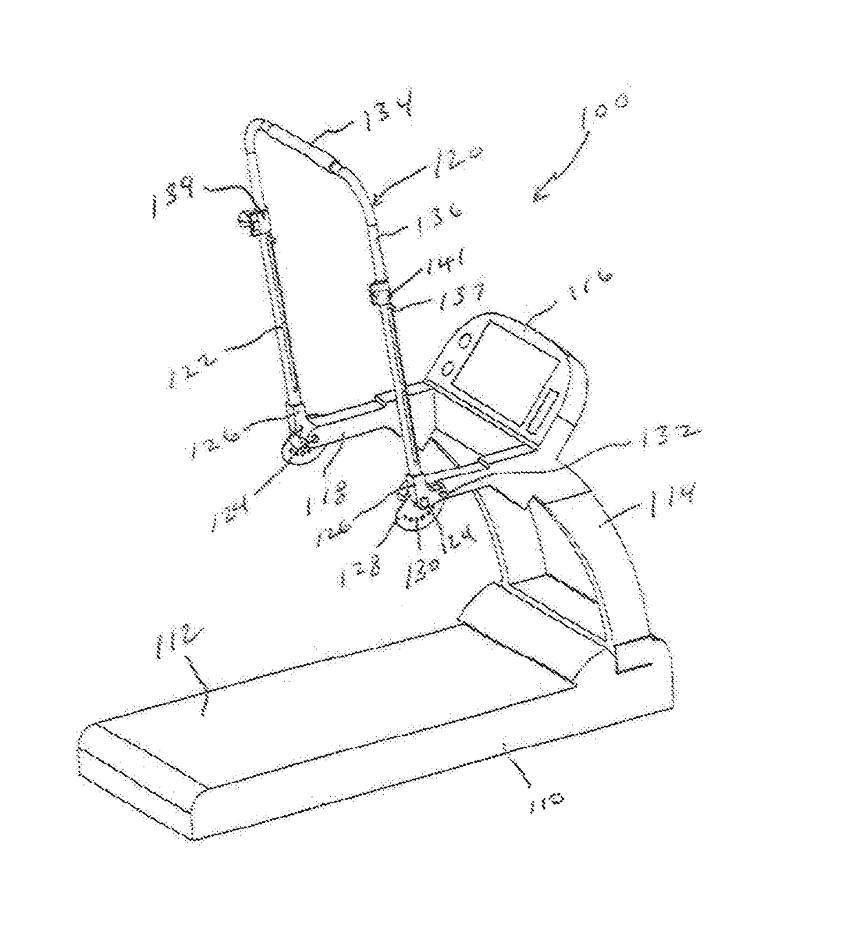 Treadmill with folding overhead handlebar assembly