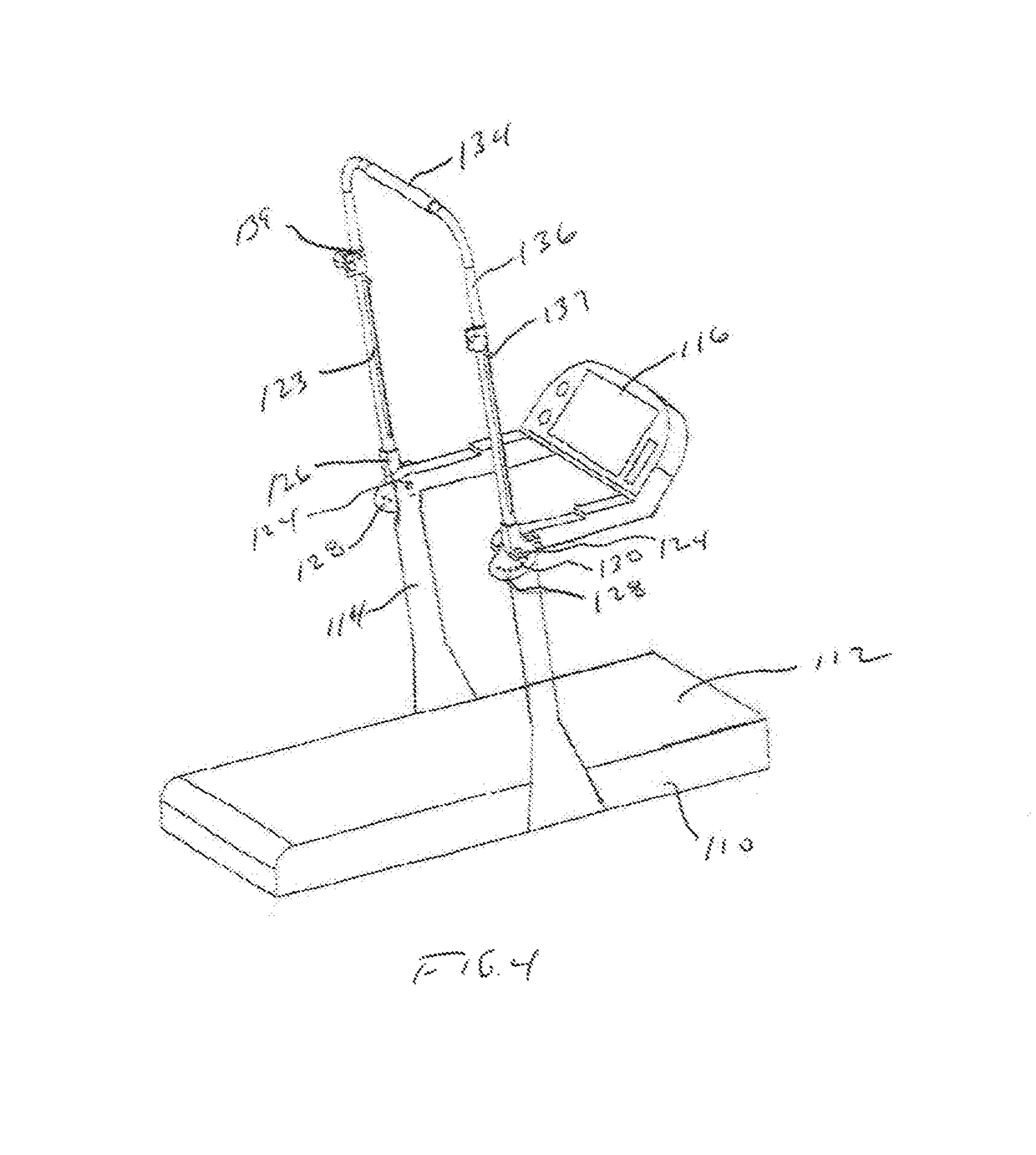 Treadmill with folding overhead handlebar assembly