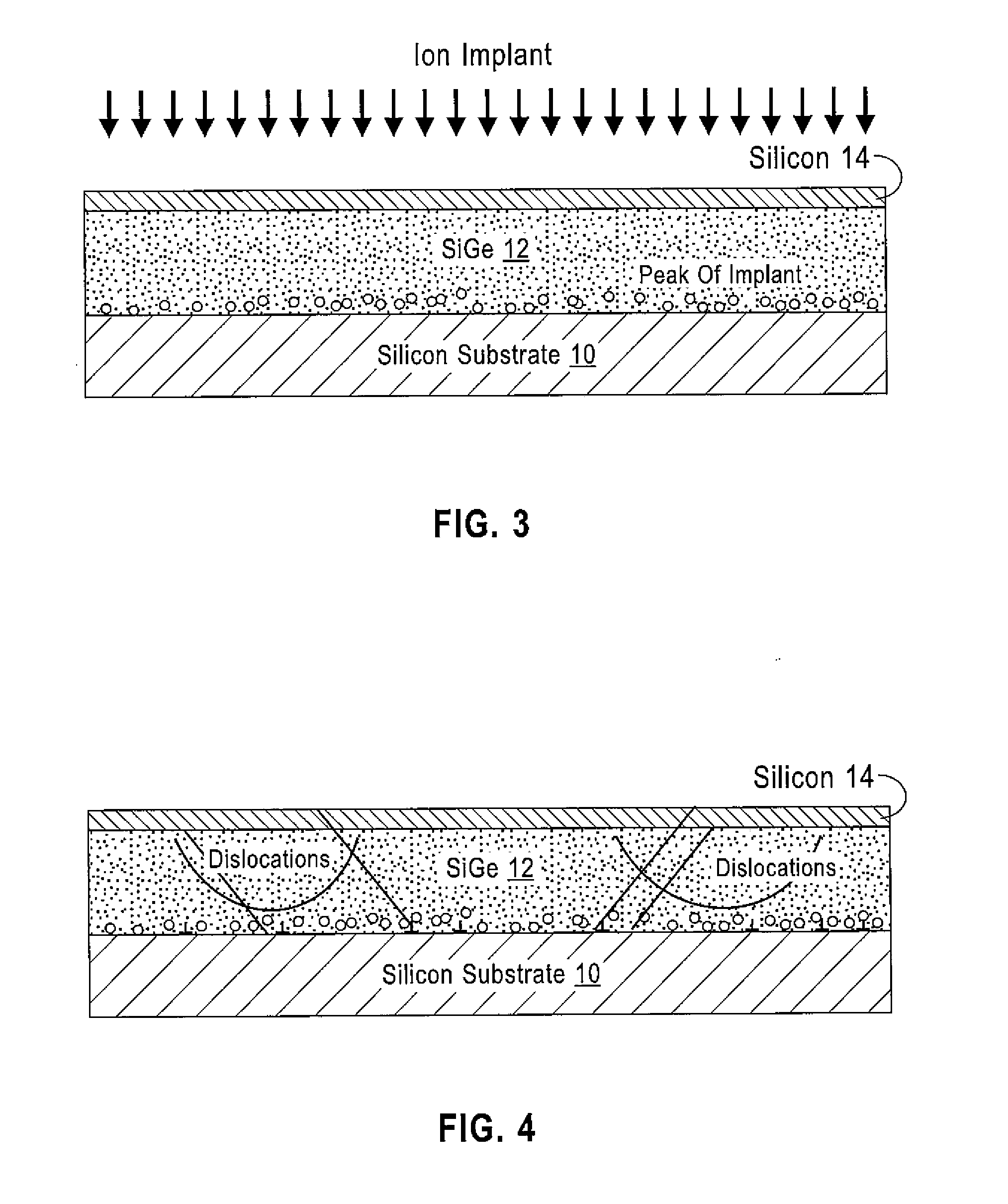 LOW DEFECT RELAXED SiGe/STRAINED Si STRUCTURES ON IMPLANT ANNEAL BUFFER/STRAIN RELAXED BUFFER LAYERS WITH EPITAXIAL RARE EARTH OXIDE INTERLAYERS AND METHODS TO FABRICATE SAME