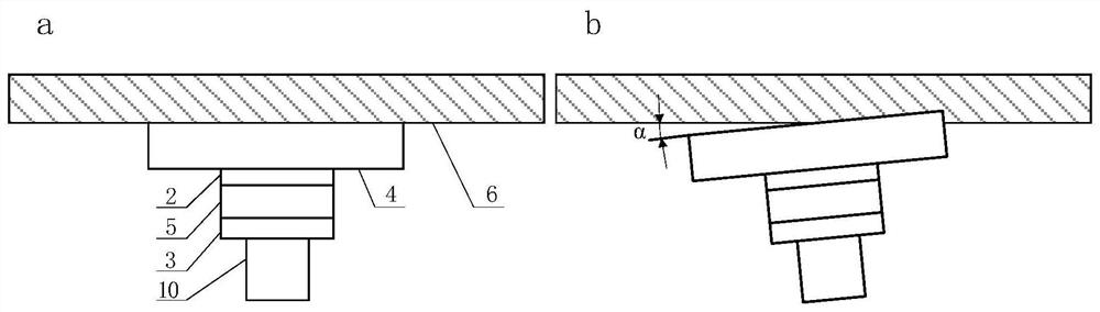 Disc type grinding head-workpiece contact interface angle deviation estimation and compensation method