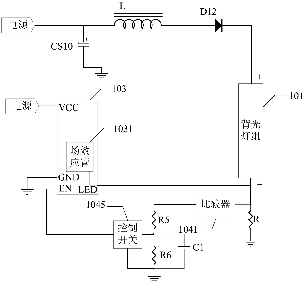 Backlight driving circuit, driving method and display device of display device