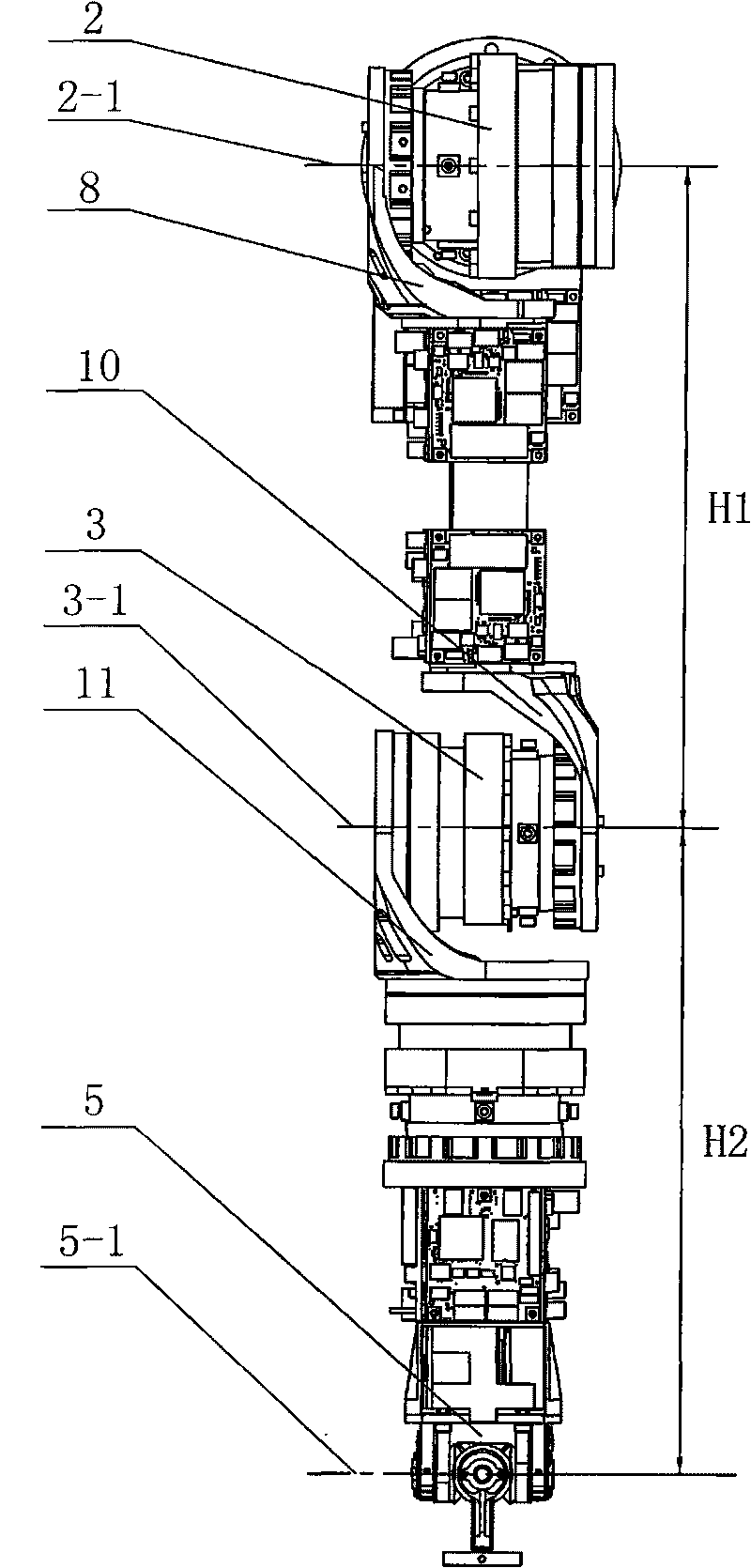 Nimble arm of six-DOF robot