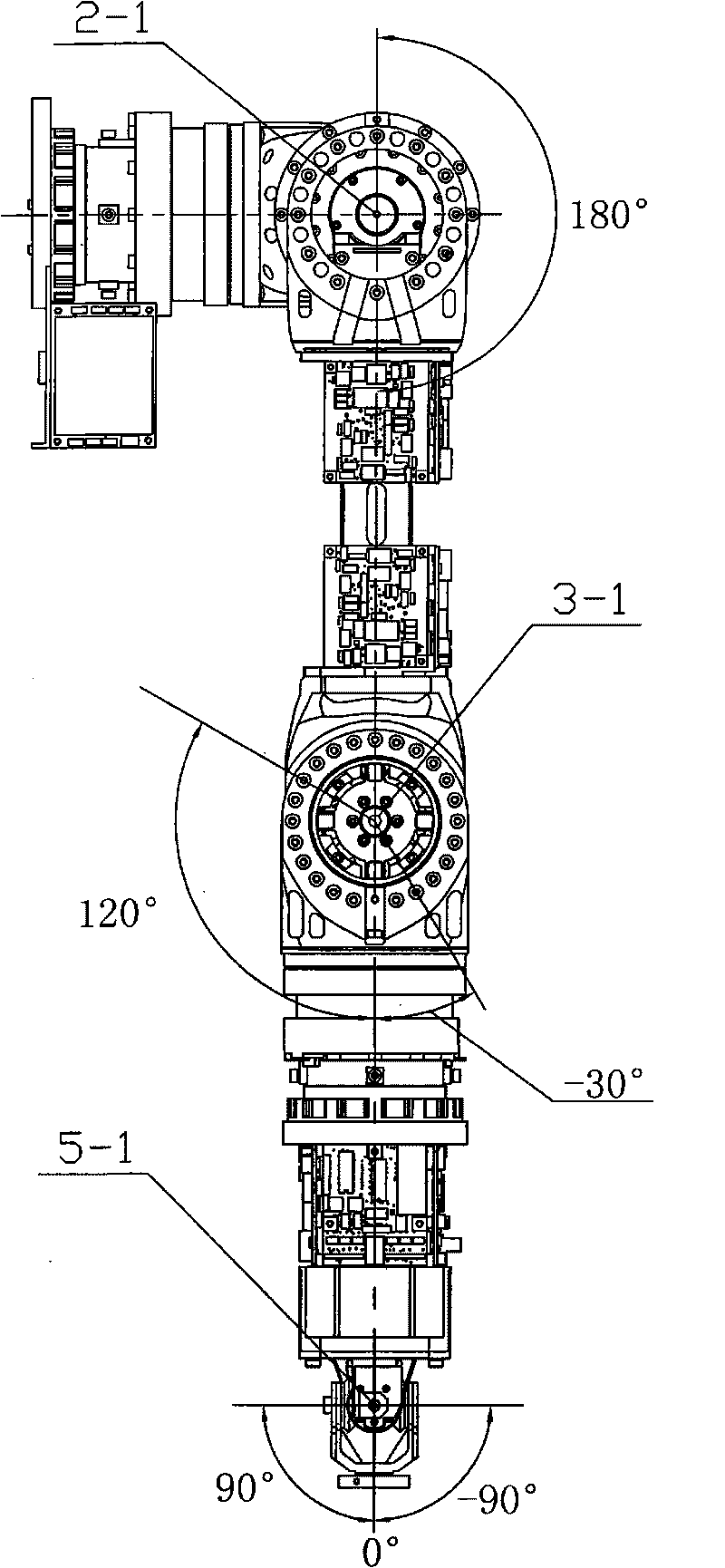 Nimble arm of six-DOF robot