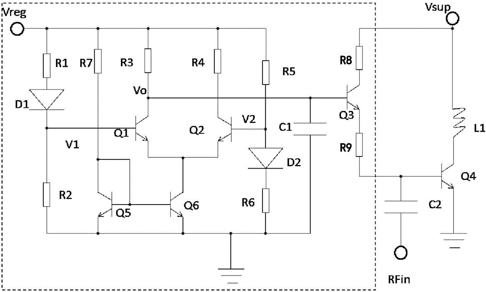 Bias circuit for radio-frequency power amplifier, and implementation method thereof