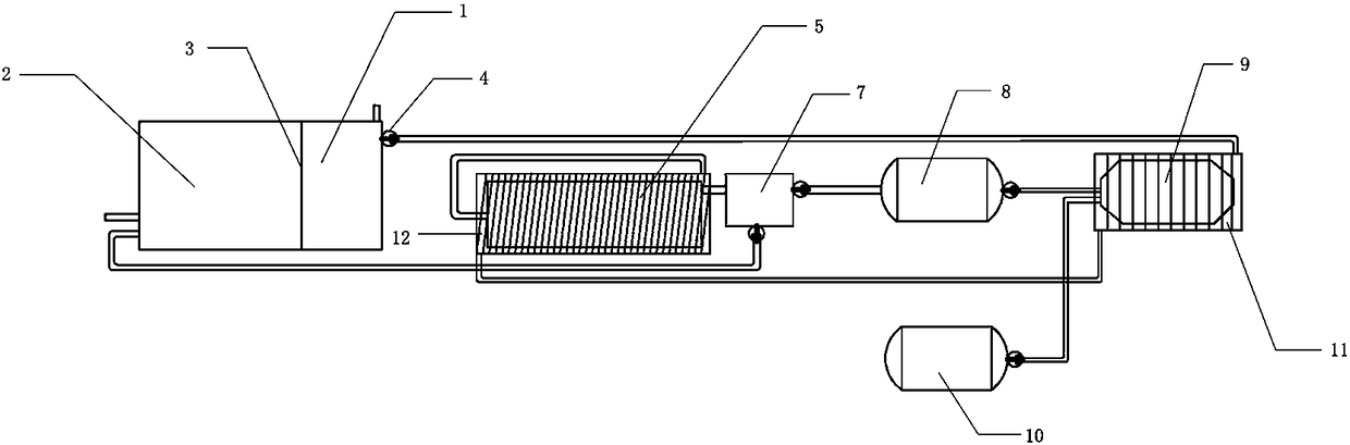 A hydrogen supply system for a liquid hydrogen storage material for a hydrogen internal combustion engine