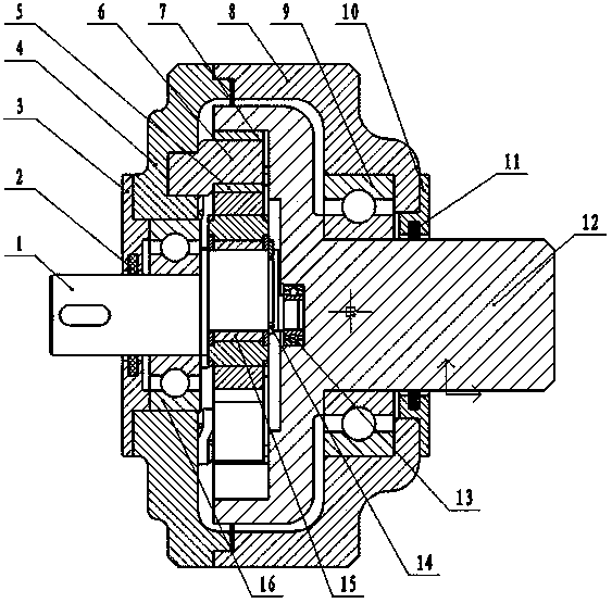 Cycloidal pin wheel speed reducer