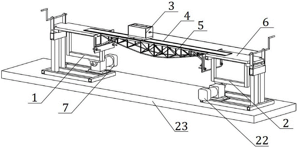 Bridge structure dynamics testing device