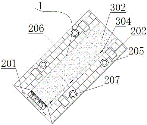 Temporary wire passing groove for municipal construction