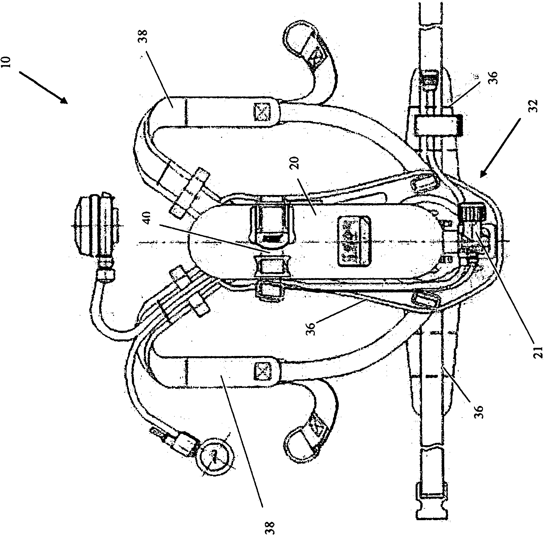 Improved rotational waist pad for self contained breathing apparatus harnesses