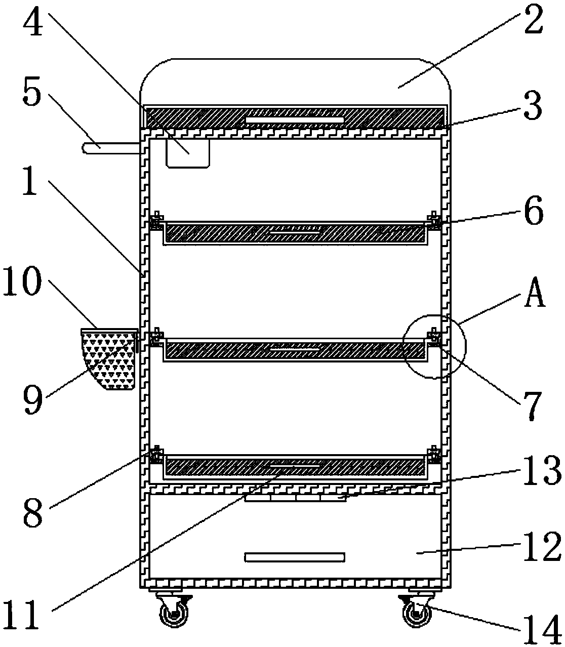 Medical-treatment instrument trolley convenient to move