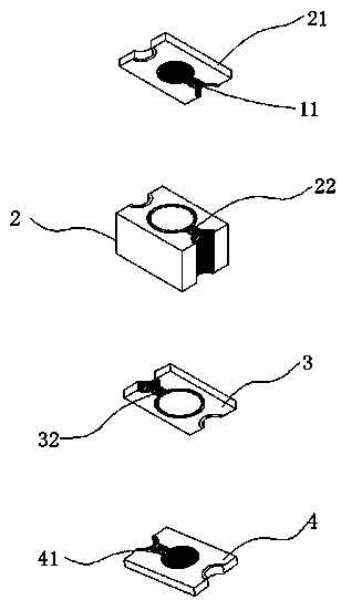 Patch type inclined ball switch and integrated pressing production process thereof