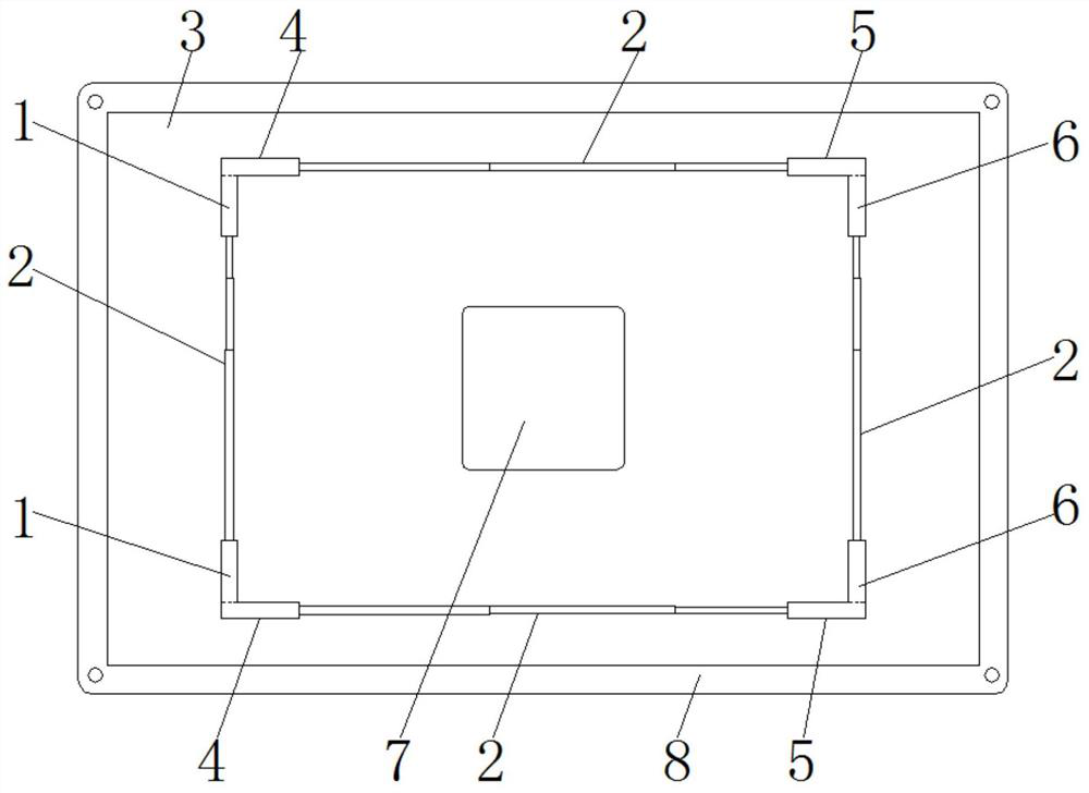 A pcb board automatic pin insertion machine with a board placement bin fixing frame