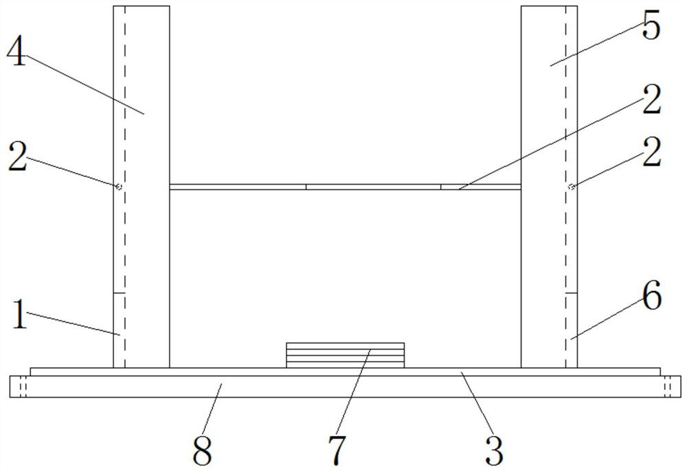 A pcb board automatic pin insertion machine with a board placement bin fixing frame