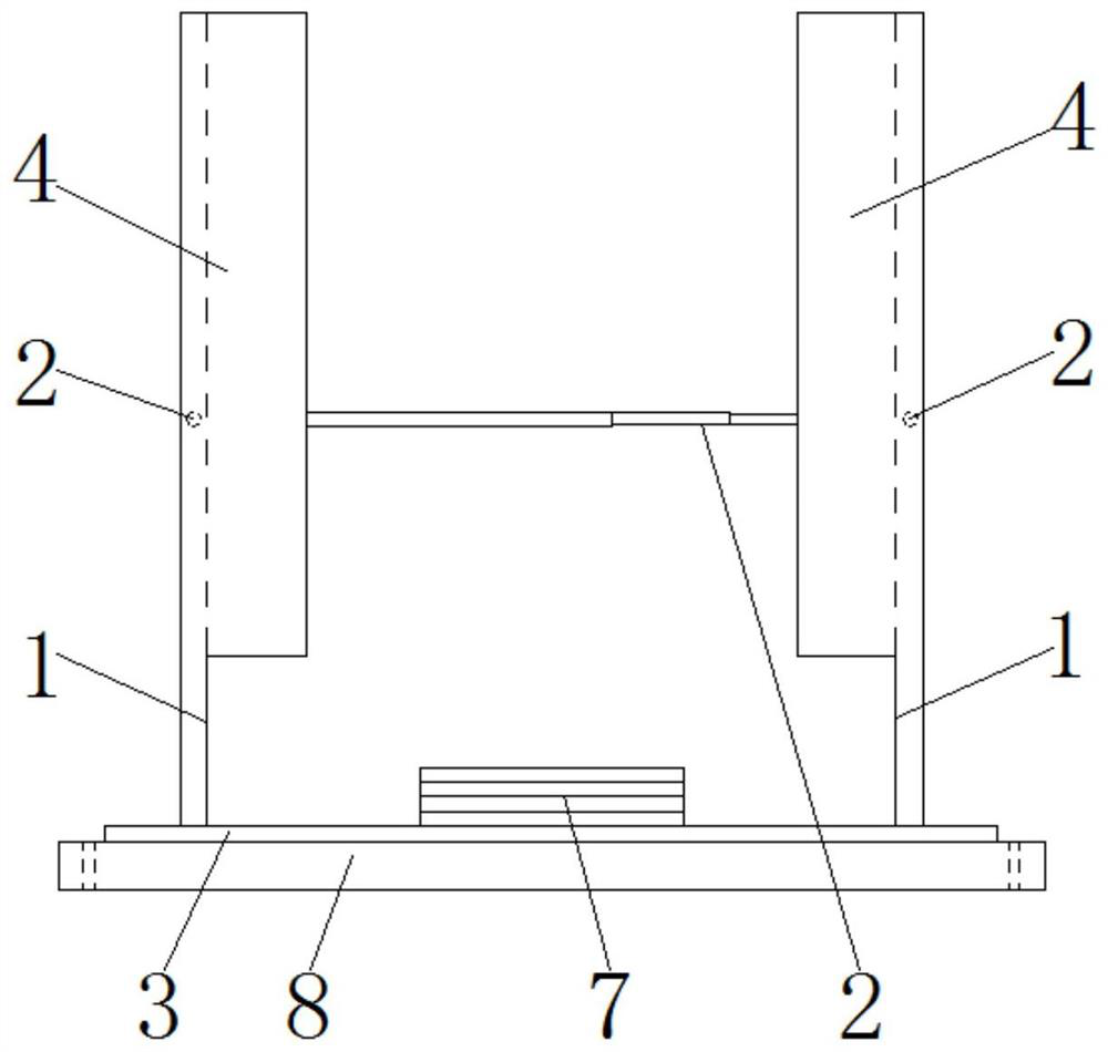 A pcb board automatic pin insertion machine with a board placement bin fixing frame