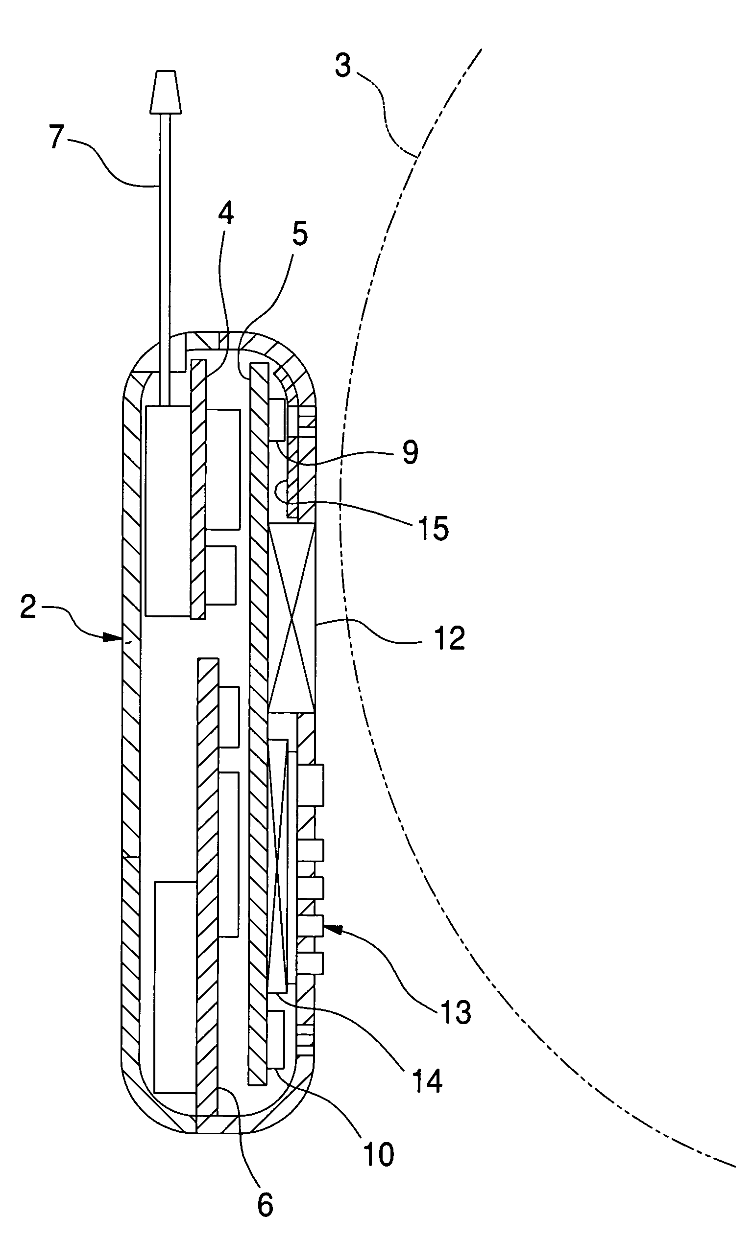 Portable telephone with reduced specific absorption rate and improved efficiency