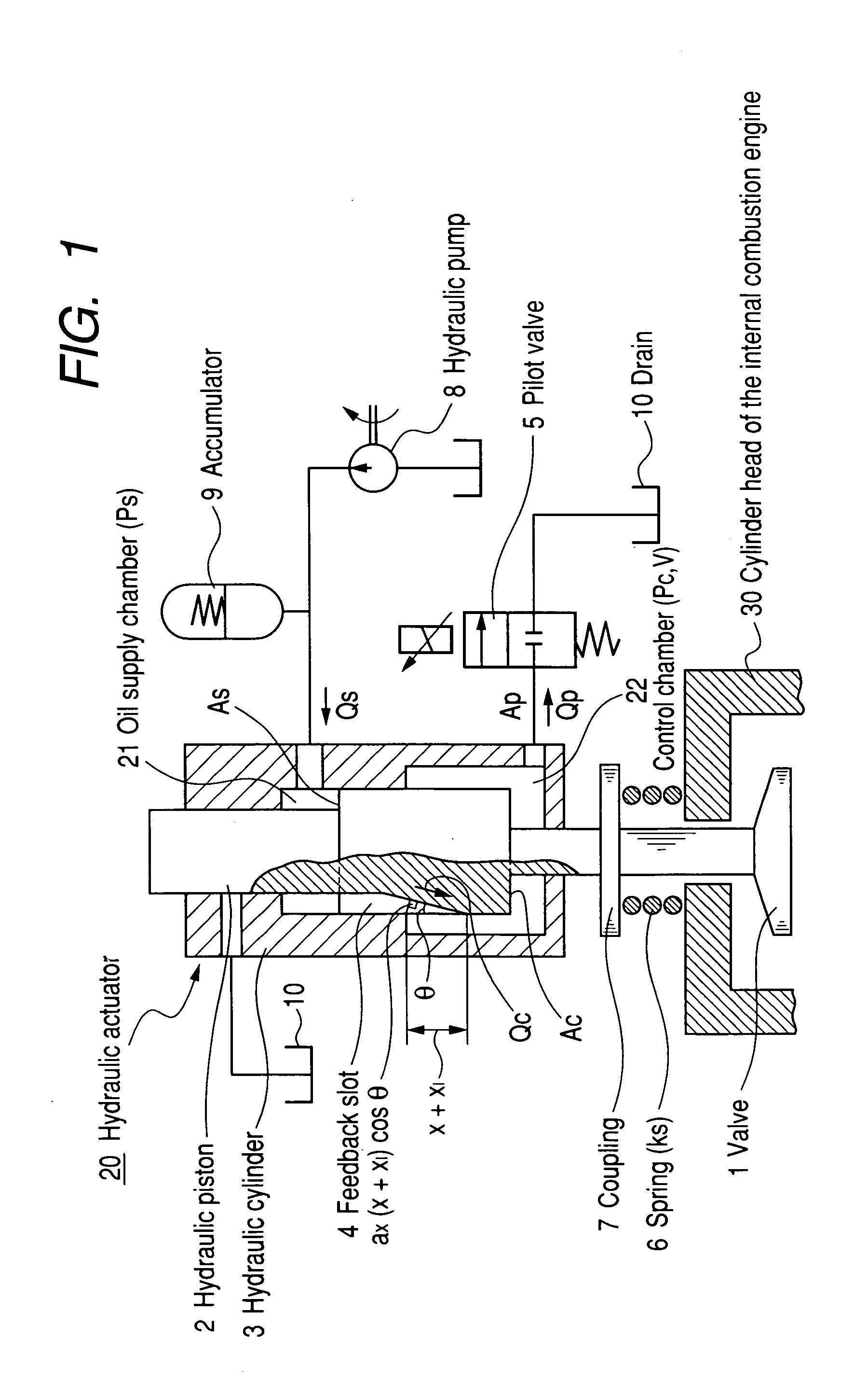 Variable valve system of internal combustion engine and hydraulic actuator