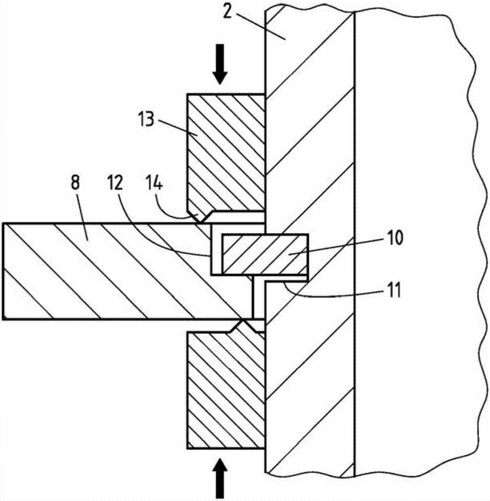 Shock-absorbing damper with a spring plate fastened thereto, and method for the fastening of a spring plate to a shock-absorbing damper