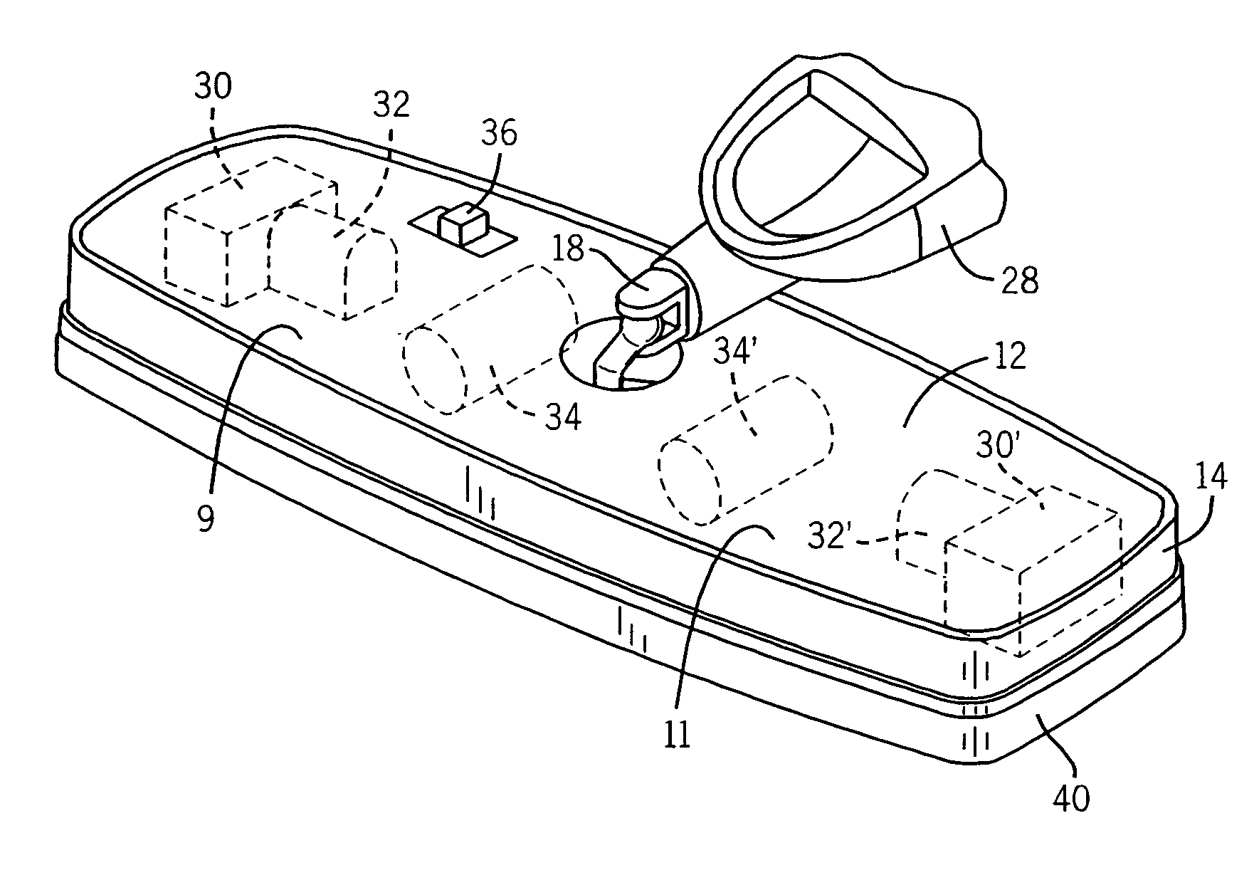 Floor cleaning device with motorized vibratory head