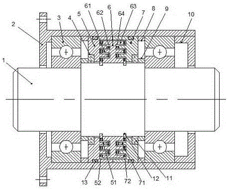 Staggered tooth end face type magnetic fluid sealing device