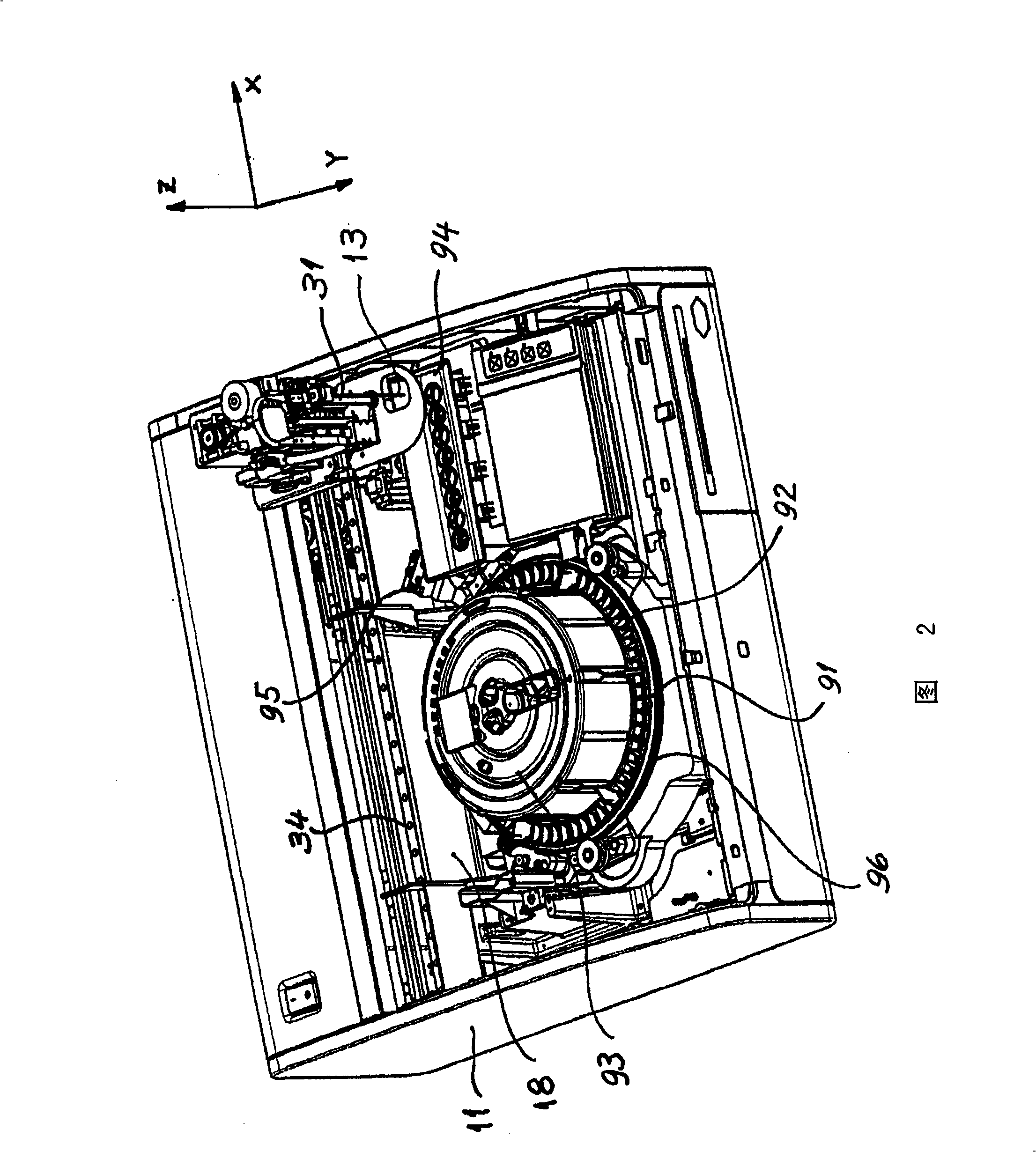 Analyzer with automatically actuated movable closure of pipetting openings