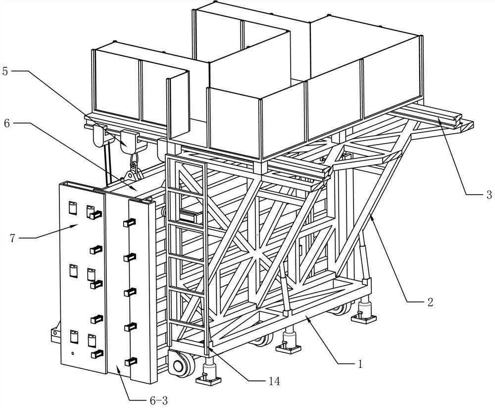 Vertical wall pouring trolley