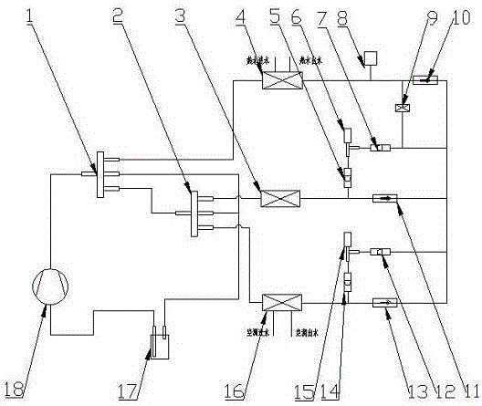 Control method for total heat recovery air-cooled chiller unit or hot water unit