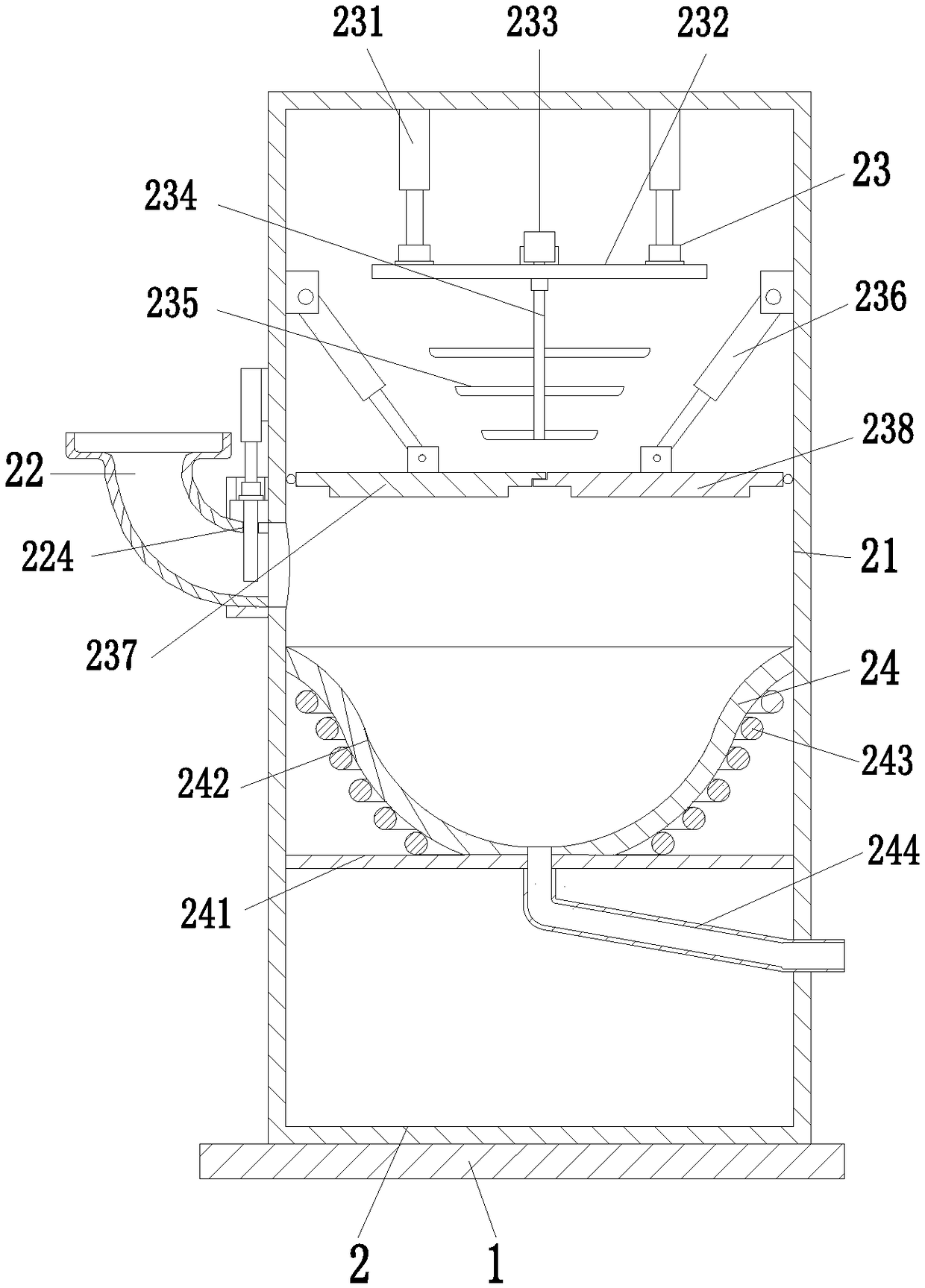 Mixing equipment for microcrystalline glass manufacturing, and microcrystalline glass mixing and manufacturing process