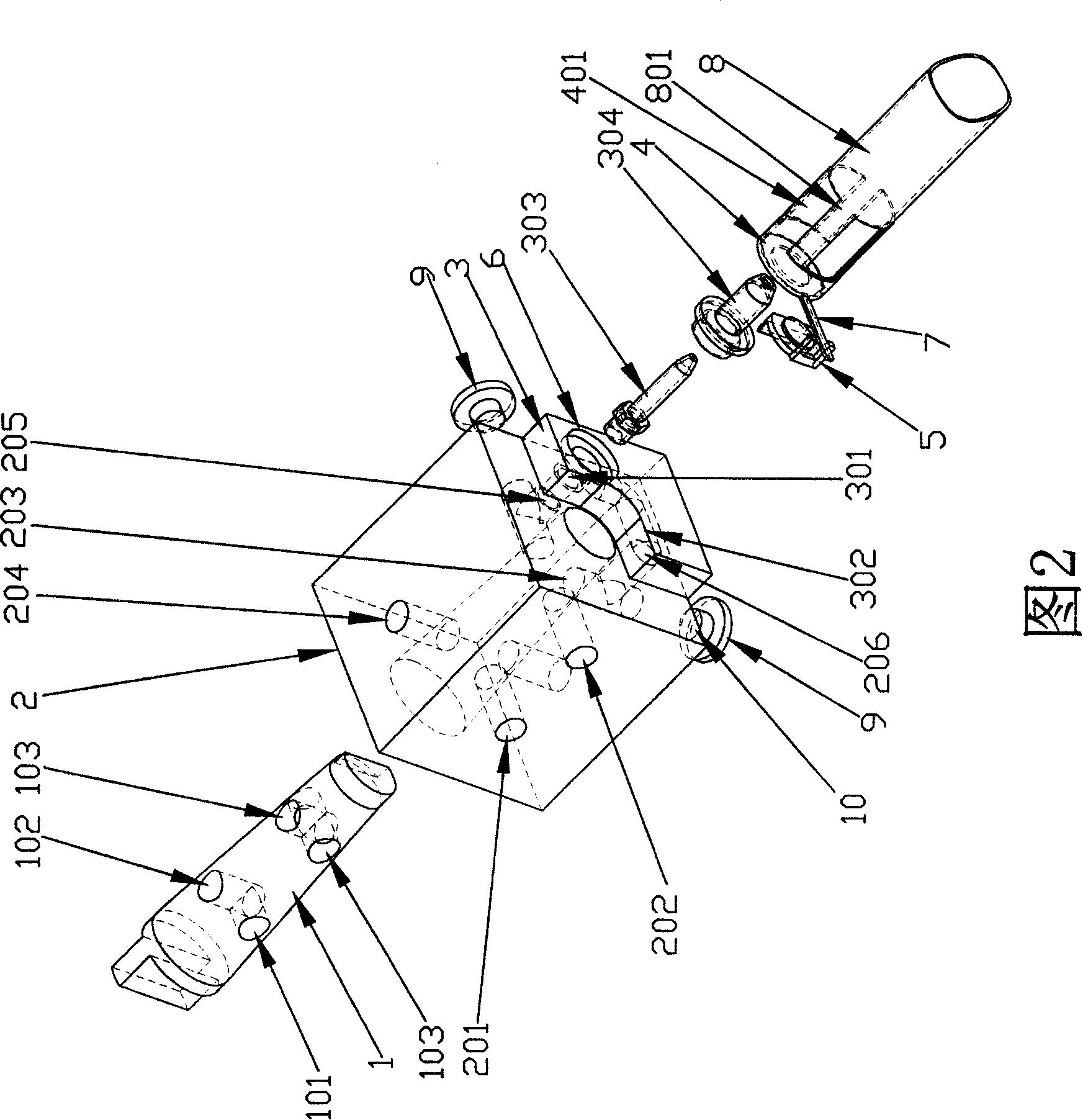 Valve for switching double gas supplies in use for fuel gas heating apparatus