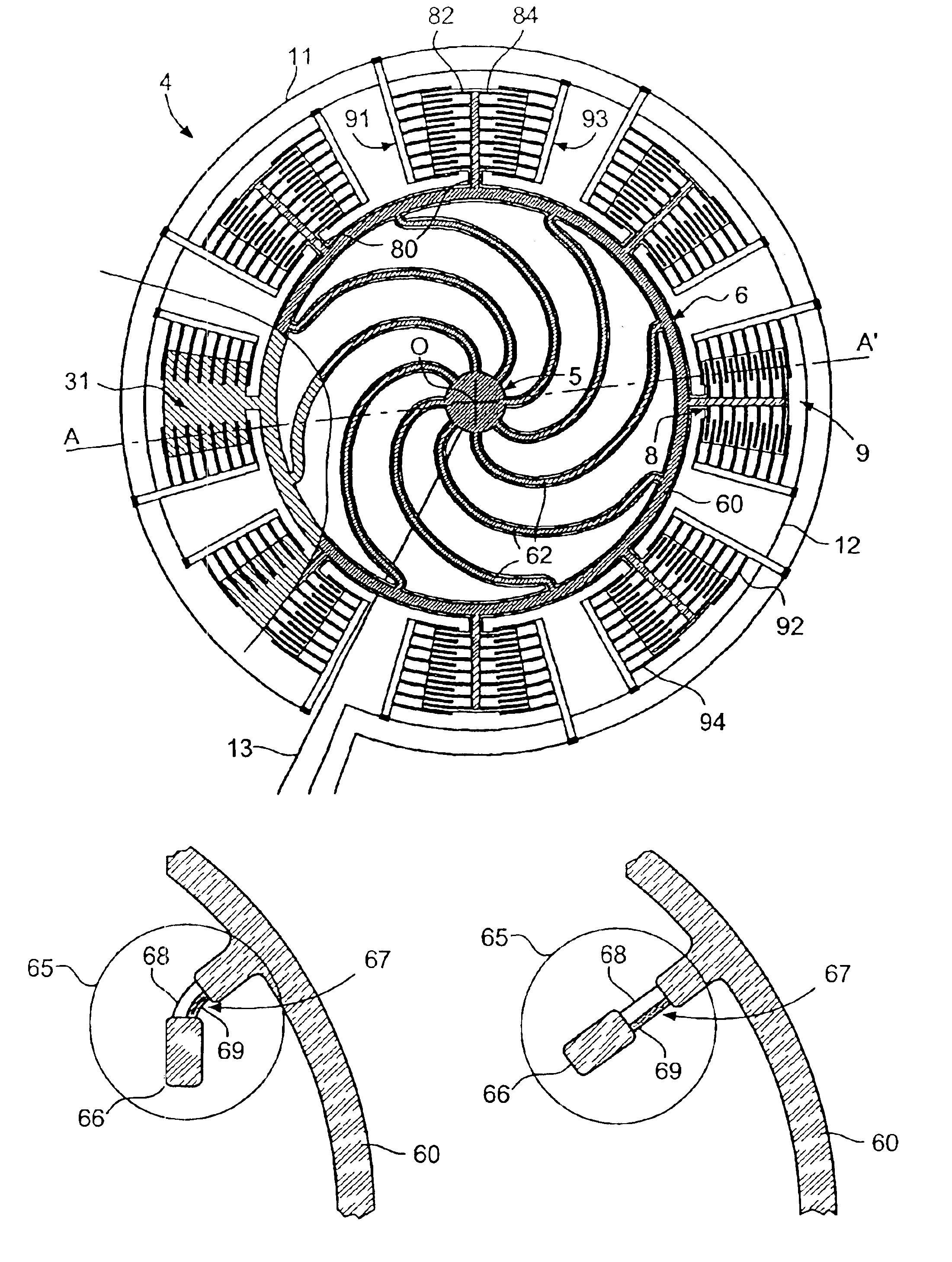 Temperature compensation mechanism for a micromechanical ring resonator