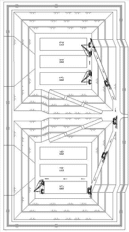 A construction method for the overall transfer of large steel formwork trolleys in the adjacent field